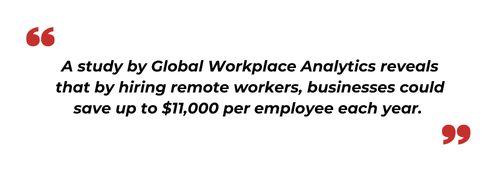 Cost saving with remote working