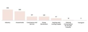 Gas sales by customer group for 2021